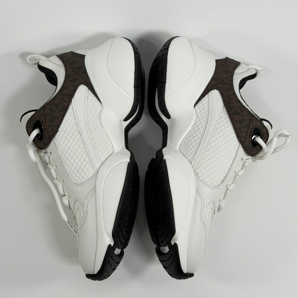 Michael Kors Size-7M Womens Bowie Trainer Diamond Mesh XL Sneakers White - Picture 7 of 10